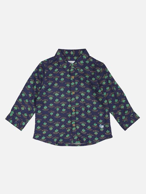 navy blue floral shirt - 17628029 - Very Small Image - 1