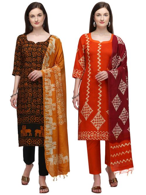 multi colored cotton unstitched suit - 17628487 - Very Small Image - 1