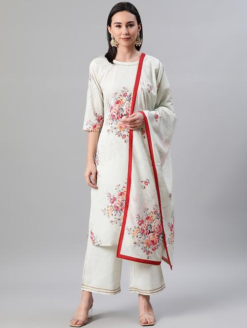 cream crepe suit set - 17628620 - Very Small Image - 1