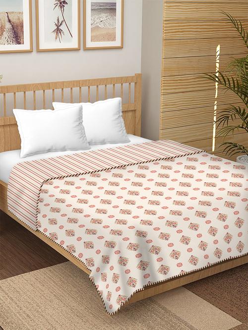 finland double dohar/ac blanket reversible cotton | size: 228x254 cm red colour - 17629462 - Very Small Image - 1