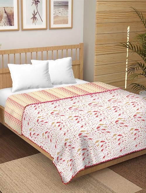 finland double dohar/ac blanket reversible cotton | size: 228x254 cm red colour - 17629468 - Very Small Image - 1