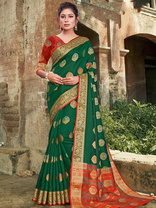 zari work woven saree - 17629593 - Very Small Image - 1