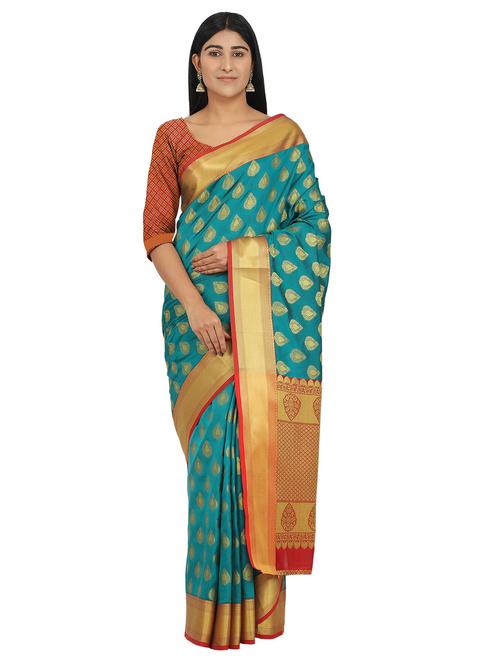 jacquard banarasi saree - 17629914 - Very Small Image - 1