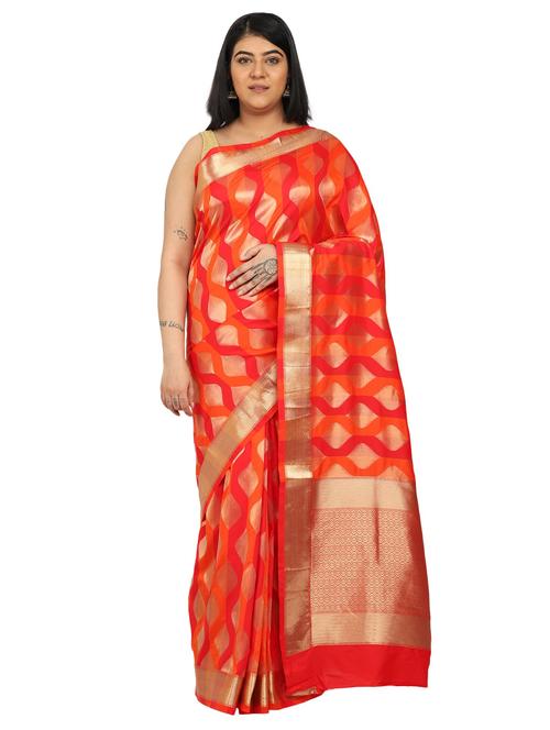 jacquard banarasi saree with blouse - 17629928 - Very Small Image - 1