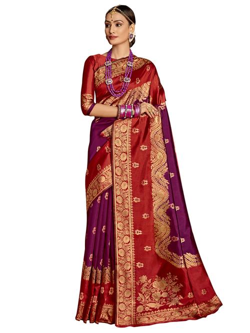 ethnic motifs woven saree - 17630092 - Very Small Image - 1