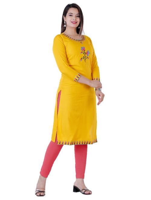 embroidered straight kurta - 17630366 - Very Small Image - 1