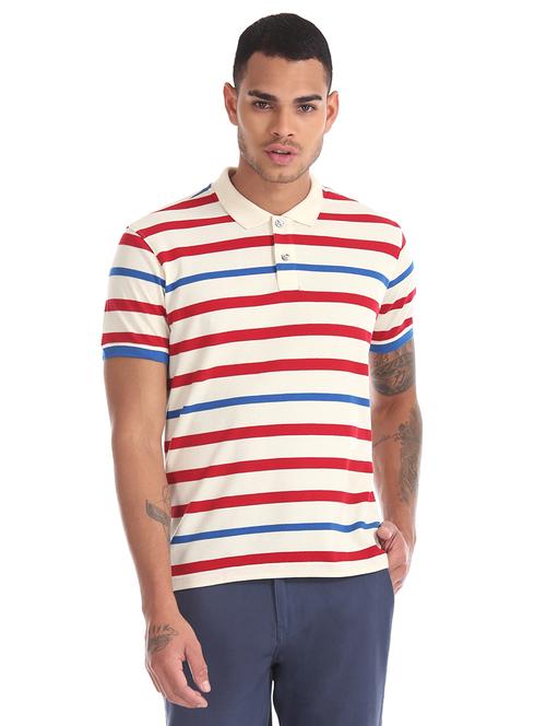 off white striped polo t-shirt - 17630962 - Very Small Image - 1