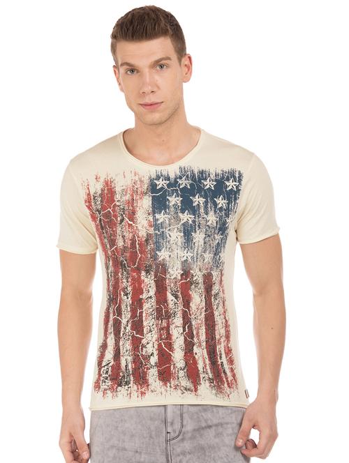 white front print t-shirt - 17631074 - Very Small Image - 1