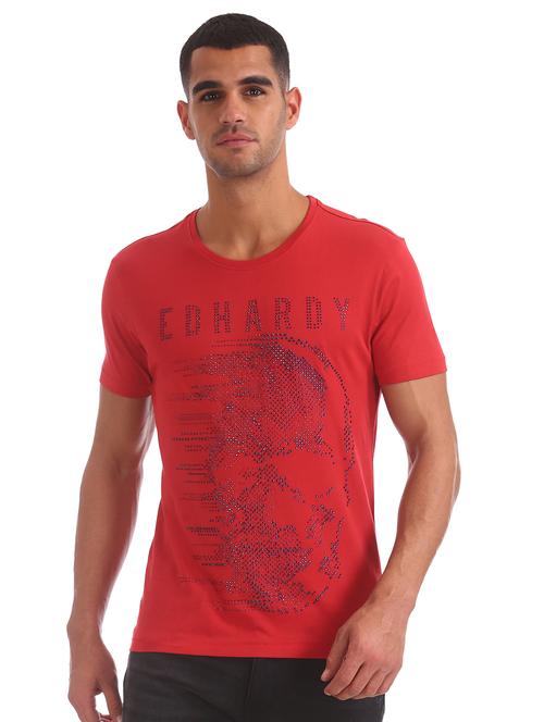 red front print t-shirt - 17631160 - Very Small Image - 1