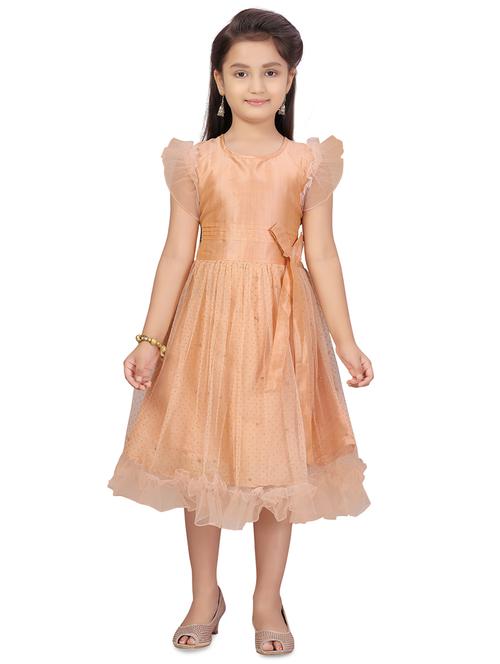 orange net frock - 17632643 - Very Small Image - 1