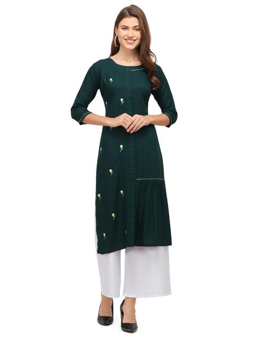 embroidered straight kurta - 17632656 - Very Small Image - 1