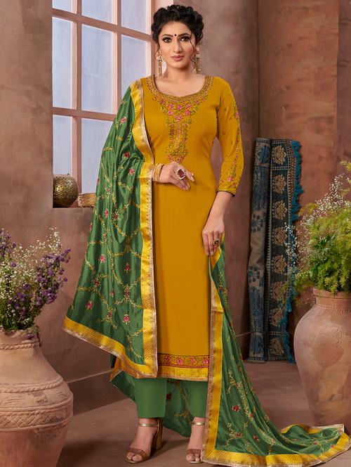embroidered unstitched suit - 17632957 - Very Small Image - 1