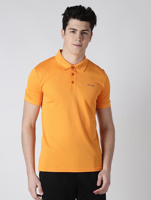 orange solid polo t-shirt - 17633156 - Very Small Image - 1