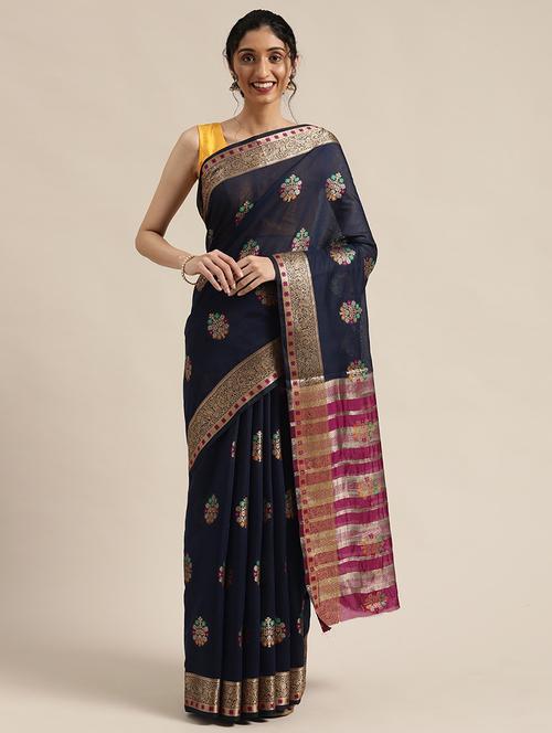 ethnic motifs woven saree - 17633608 - Very Small Image - 1