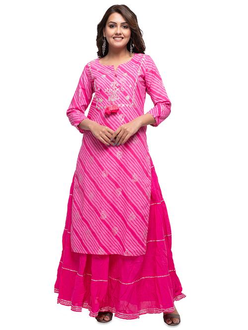 leheriya kurta skirt set - 17633853 - Very Small Image - 1