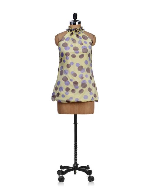 dotted yellow sarong style top - 17635 - Very Small Image - 1