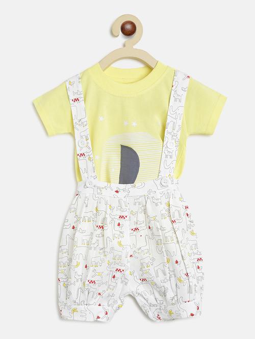 yellow printed dungaree set - 17635549 - Very Small Image - 1