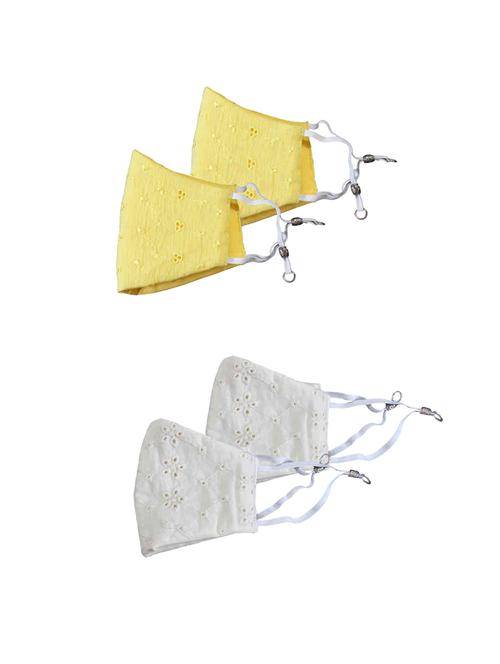 yellow cotton printed women mask (pack of 4) - 17635925 - Very Small Image - 1