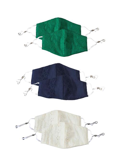 green cotton printed women mask pack of 6 - 17635961 - Very Small Image - 1
