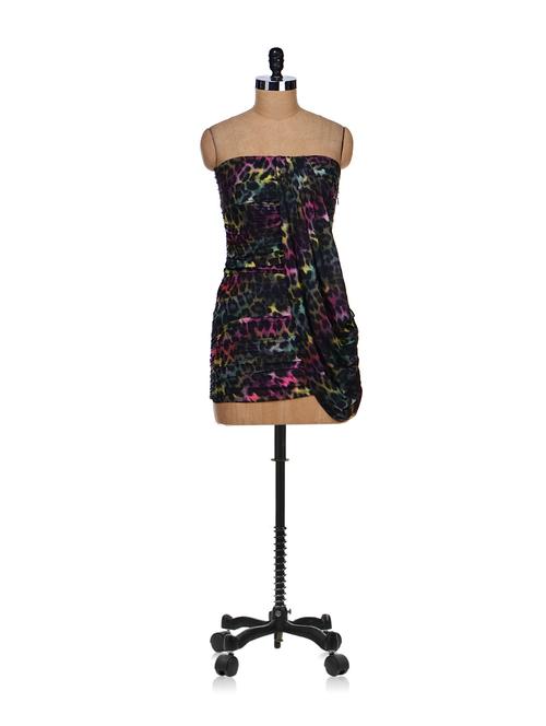 multicoloured animal print party dress - 17636 - Very Small Image - 1