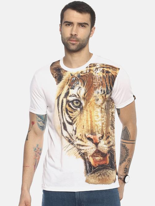 crew neck front print t-shirt - 17636861 - Very Small Image - 1