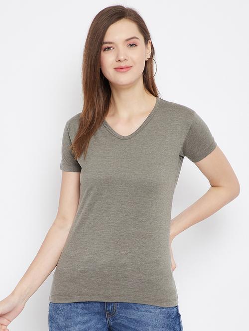 v-neck solid tee - 17641198 - Very Small Image - 1