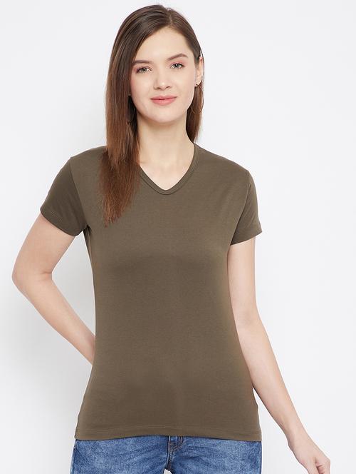 v-neck solid tee - 17641199 - Very Small Image - 1