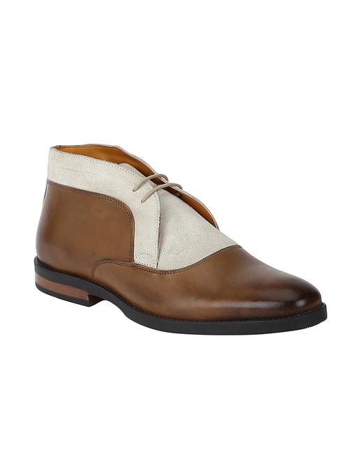 tan leather lace up boots - 17641676 - Very Small Image - 1