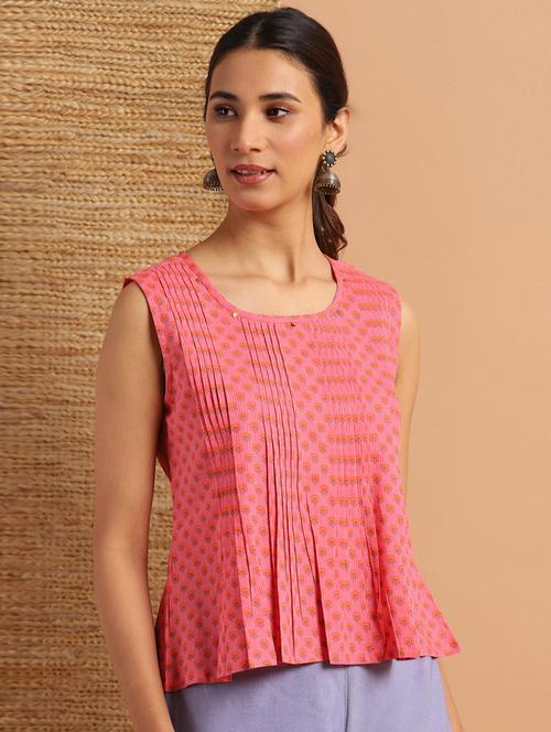round neck printed top - 17643280 - Very Small Image - 1