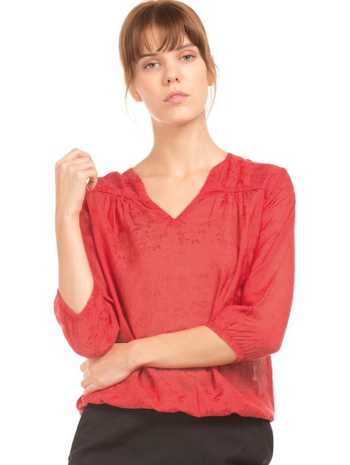 v-neck blouson top - 17645397 - Very Small Image - 1