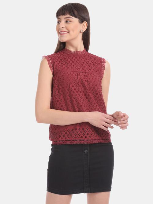 women's straight mock neck top - 17645439 - Very Small Image - 1
