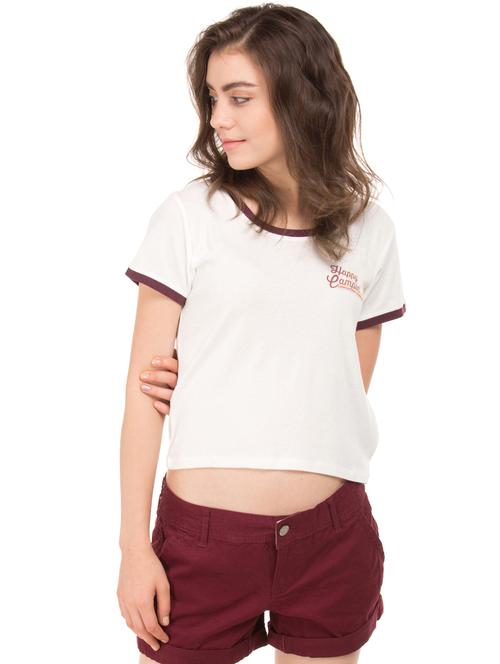 contrast piped crop top - 17645464 - Very Small Image - 1