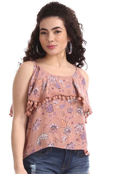 lace detail floral top - 17645471 - Very Small Image - 1