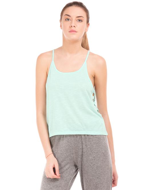 lace up side crop top - 17645521 - Very Small Image - 1