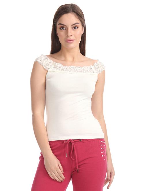 lace trim off shoulder top - 17645526 - Very Small Image - 1