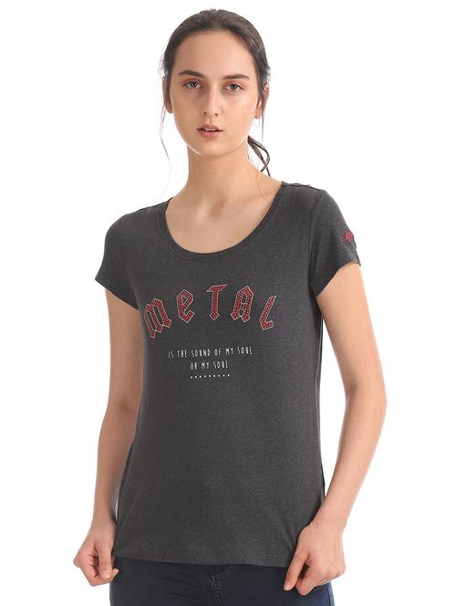embellished front round neck t-shirt - 17645786 - Very Small Image - 1