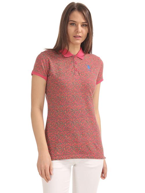 polo neck floral tee - 17645795 - Very Small Image - 1