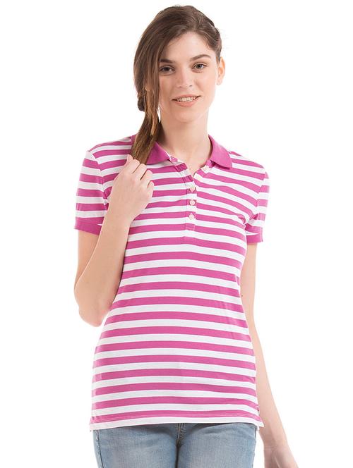 polo neck striped tee - 17645902 - Very Small Image - 1