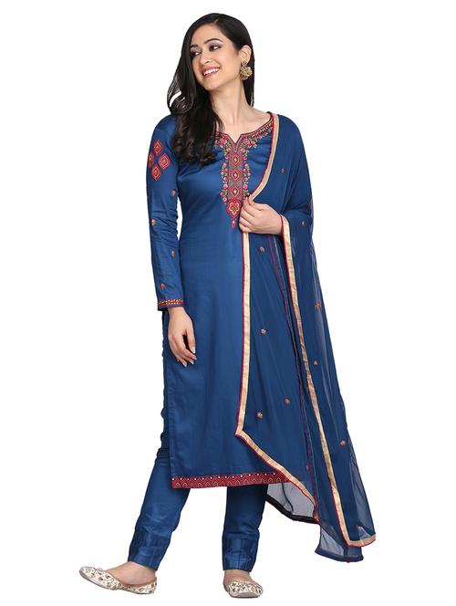 embroidered unstitched suit - 17646019 - Very Small Image - 1