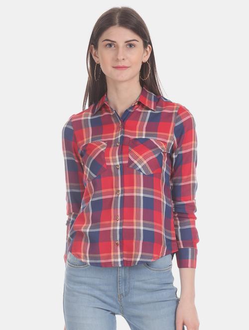 red checkered regular shirt - 17646127 - Very Small Image - 1