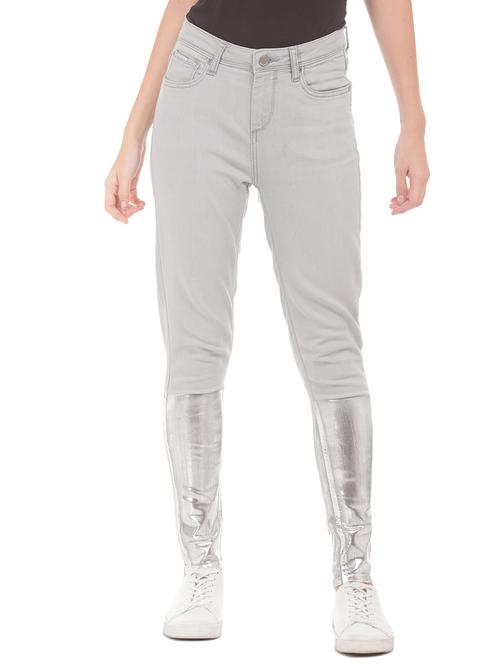 foil print high rise jeans - 17646313 - Very Small Image - 1