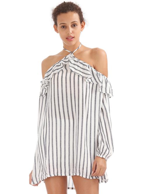 halter neck striped dress - 17646452 - Very Small Image - 1