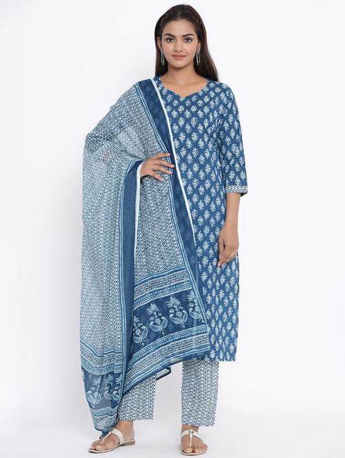 printed kurta palazzo set - 17646798 - Very Small Image - 1