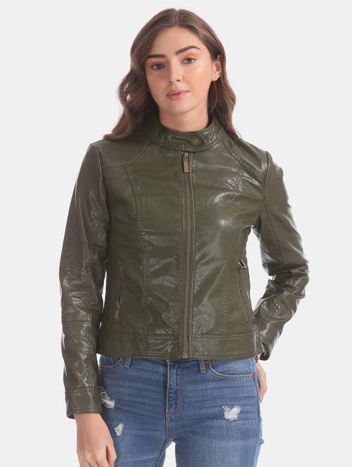 mandarin collar panelled jacket - 17647183 - Very Small Image - 1