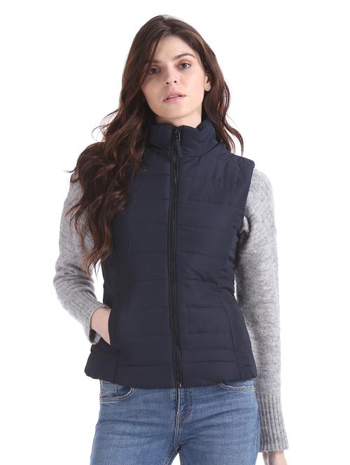 blue polyester quilted & padded jacket - 17647185 - Very Small Image - 1