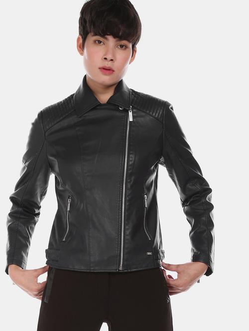 black leatherette bomberbiker jacket - 17647226 - Very Small Image - 1