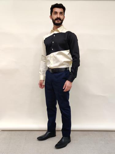 color block men casual shirt - 17648640 - Very Small Image - 1