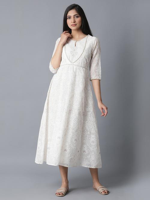 embellished flared ethnic dress - 17649390 - Very Small Image - 1