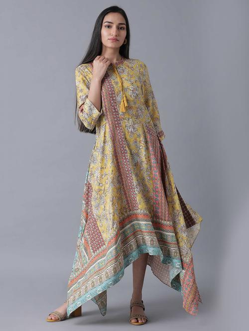 printed high low ethnic dress - 17649415 - Very Small Image - 1