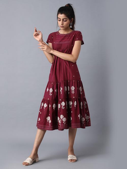 printed a-line dress - 17649446 - Very Small Image - 1
